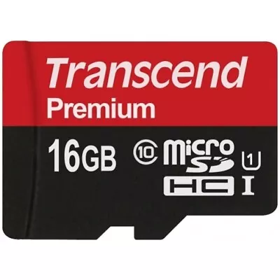 For Galaxy A15/A14 Transcend 16GB Memory Card High Speed MicroSD Class 10 • $27.54