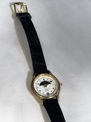Vintage Timex Ladies Sun & Moon Phase Lunar Dial Calendar Watch • $48