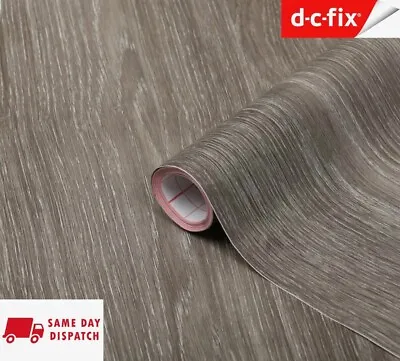 D C Fix Sheffield Grey Oak Self Adhesive Vinyl Wrap Film Kitchen Worktops • £2.07