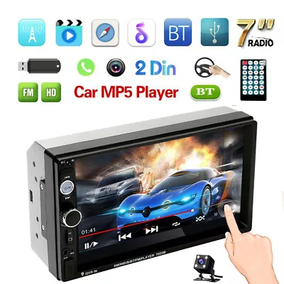 7 Inch Double 2 Din Car Stereo Radio Bluetooth USB FM AUX IN Mirror Link +Camera • $32.99