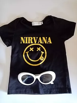 Nirvana: Kids Or Babys Shirt Plus Replica Kurt Cobain Sunglasses • $14.99