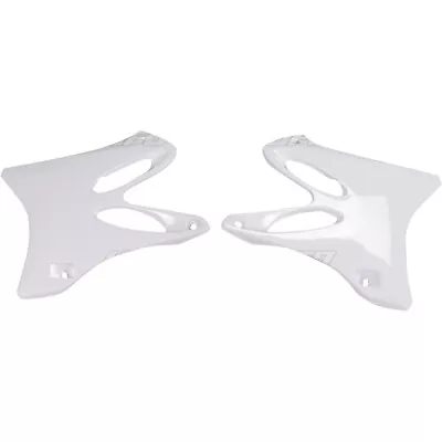 UFO MX Yamaha YZ125-250 02-14 White Dirt Bike Motocross Radiator Shrouds • $89.95