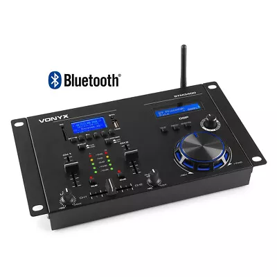 STM3400 2 Channel DJ Mixer Bluetooth USB Crossfader Scratch With Mic Input • £130