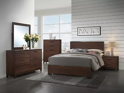 NEW SPECIAL - Modern Bedroom Furniture - Rustic Brown 5 Piece Queen King Set A98 • $1298.72