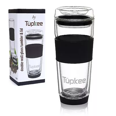 Tupkee Double Wall Glass Tumbler - 14-Ounce Tea/Coffee Mug • $27.99