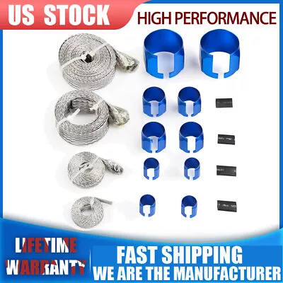 Braided Hose Blue Stainless Steel Engine Dress Up Kits Radiator /vacuum/fuel/Oil • $29.69