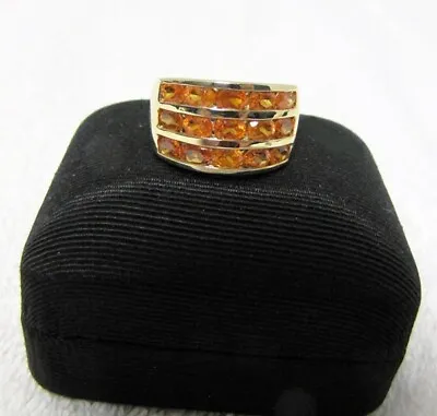 ***14K Mandarin Garnet Channel Set Ring 3.3 CT  Size Six (6) NOS MINT Cond*** • $799.99