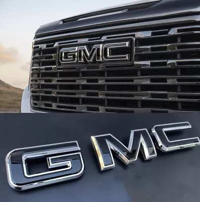 NEW Front Grille Emblem Chrome Fit For 2019 - 2024 GMC Sierra 1500 2500HD 3500HD • $48.89