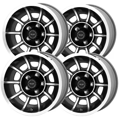 (4) American Racing VN47 Vector 15x8.5 5x4.5  +6mm Black/Machined Wheels Rims • $727.96