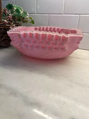 Mt. Washington Early Victorian Pink Glass Bride's Basket Bowl C. 1875 • $24.99