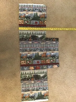 “ Moosehead Lodge“ Ducks Moose Mountains Bears Camping Northwood Fabric12” Long  • $4.99