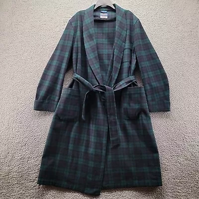 Vintage Pendleton Men's Wool Robe Black Watch Tartan Green Blue Size XL • $79.99