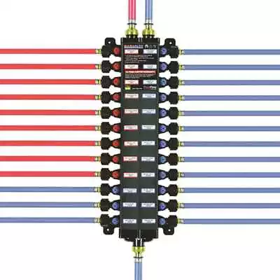 Manabloc 1/2 In. X 24 Ports: 9 Hot 15 Cold Polymer Distribution Manifold • $457.54