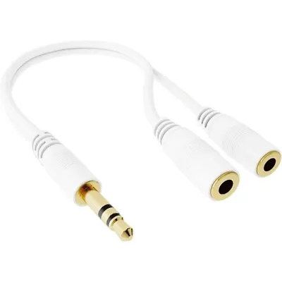 3.5mm Splitter 3.5mm Male To 2 Dual 3.5mm Female Jack Headphone Earphone Adapter • £2.74