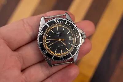 Vintage Elgin Quartz Diver Dive Watch • $250