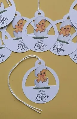 10 Easter Chick Egg Gift Tags Labels Party Bags Crafts Card Making Toppers • £1.99