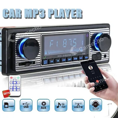 Car Radio Bluetooth Vintage FM MP3 Player USB Classic Stereo Audio Receiver AUX • $17.95