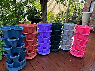 $69.90 • Buy Strawberry Planter Stackers Hydroponic Convertibility Vertical Gardening Pots