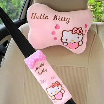 Hello Kitty MyMelody Car Headrest Neck Pillow Seat Belt Cover Car Supplies • $34.09