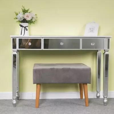 Modern Mirrored Vanity Table With Drawer Livingroom Console Table Glass Silver • $145.90