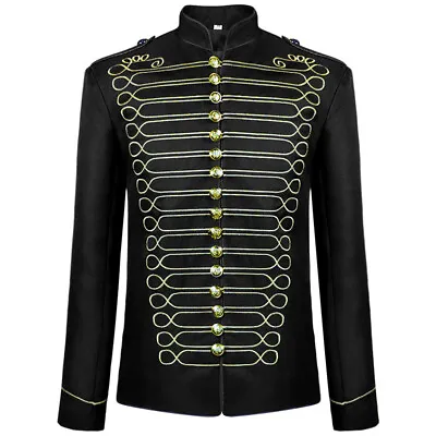 Cosplay Men Costume Renaissance Medieval Hussar Military Drummer Parade Jacket • $33.01