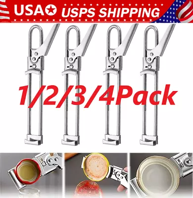 4X Adjustable Multifunctional Stainless Steel Can Opener Jar Lid Gripper Kitchen • $5.98