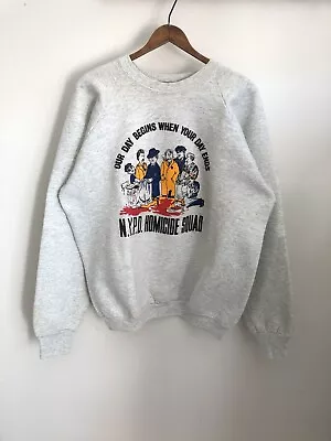 VTG 90s NYPD New York Homicide Squad Sweatshirt Gray X-Large XL • $100