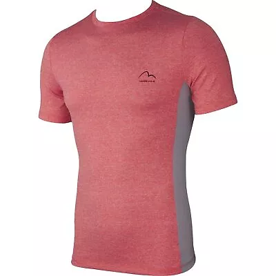 More Mile Mens Warrior Training Top Red Short Sleeve Fitted Gym Workout T-Shirt • £11.50