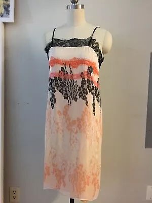 1350$ Veronique Branquinho LACE DRESS ORANGE MINI PRINT XS • $55.70