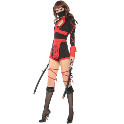 Women Sexy Warrior Ninja Cosplay Costume Adult Jumpsuit Halloween Party Fancy • £13.69
