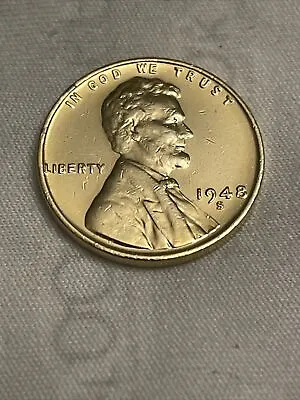 1948 S Gold Platted Wheat Penny • $125