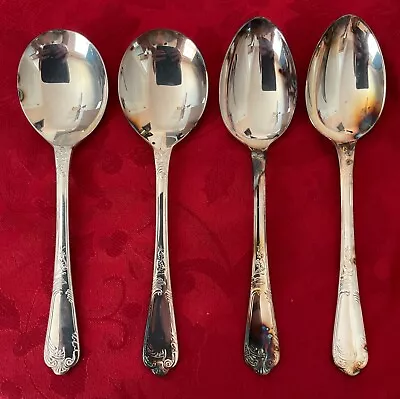 EPNS A1 Sheffield England Silverplate - SSD6 Pattern - LOT OF 4 SOUP SPOONS • $15