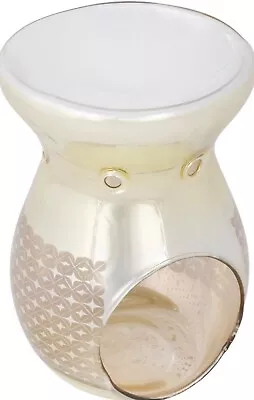 Yankee Candle 14cm Painted Glass Wax Melt/Oil Burner - Daisy Crackle Glass • £9.90