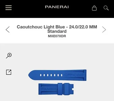 $159 • Buy Panerai Caoutchouc OEM Rubber Watch Strap MXE07XDR 24mm Light Blue $200 24/22