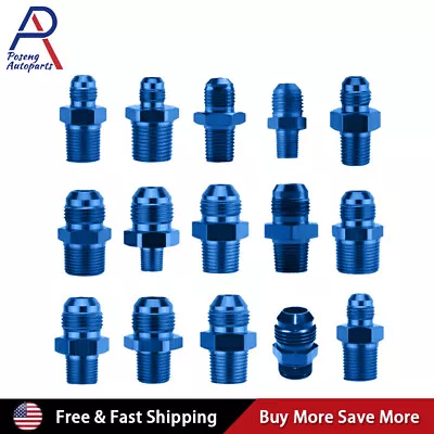 1/2/4PCS AN4 AN6 AN8 AN10 AN12 Straight Male Flare Fuel Hose End Fitting Adapter • $19.79