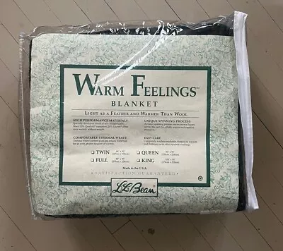 Vintage LL Bean Warm Feelings Throw Blanket Full NOS 80” X 90” Ombré Red Green • $75