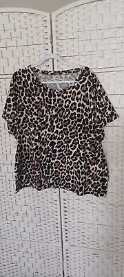 J. Crew Womens Vintage Cotton Leopard / Cheetah Print Tee Shirt Size 3X • $10