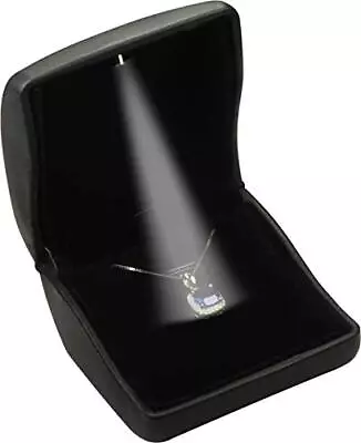 LED Black Necklace Box Arc Shaped Elegant Pendant Box For Birthday Valentine... • $10.34