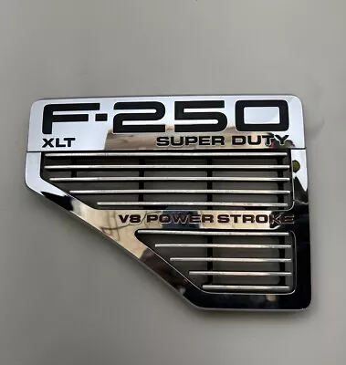 08-10 Ford Super Duty V8 Powerstroke F250 XLT Driver Left LH Fender Emblem Badge • $45