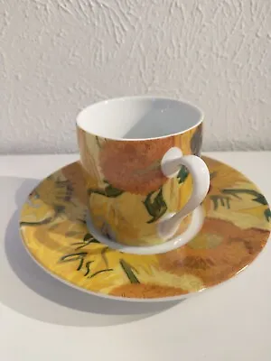 $27 • Buy Vincent Van Gogh Expresso Cups And Saucers Set Of 2 Sunflower Design