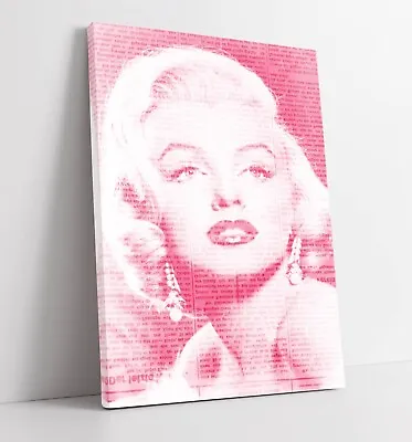£64.99 • Buy Marilyn Monroe Pink Newspape Portrait -deep Framed Canvas Wall Art Picture Print