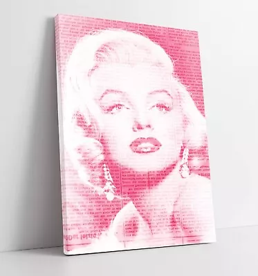 £64.99 • Buy Marilyn Monroe Pink Newspape Portrait -deep Framed Canvas Wall Art Picture Print
