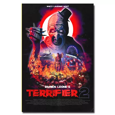 Terrifier 2 Horror Movie Poster Film Wall Art Picture Silk Canvas Print 24x36 • $12.65