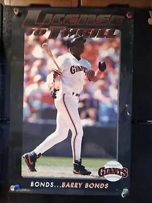 Vintage 1993 Barry Bonds SF Giants  LICENSE TO THRILL  Costacos Poster 23 X 35 • $7.99
