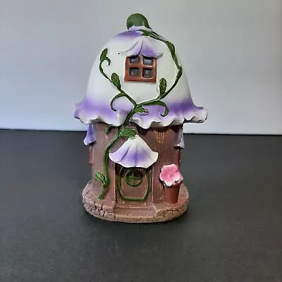 Fairy Garden Forest Figurine Purple Floral Mini House Cottage 4.25  Garden Decor • $6.99