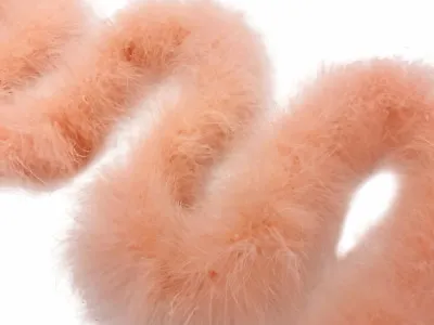 2 Yards - Peach Turkey Medium Weight Marabou Feather Boa 25 Gram Craft Wedding  • $11.33