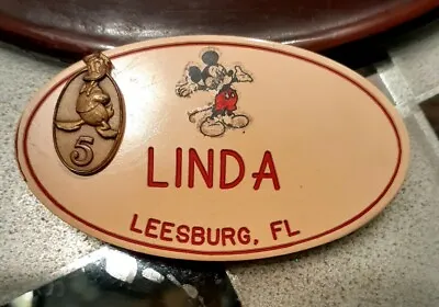 2 RARE Vintage Cast Member Name Tag  Mickey 100 Donald 5 Yr Disney Pin • $50