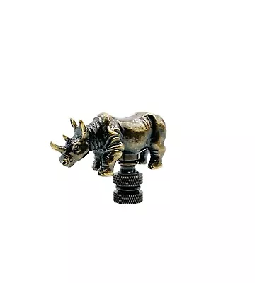 Lamp Finial-RHINOCEROS-Aged Brass Finish Highly Detailed Metal Casting • $17