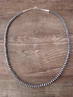 Navajo Pearl Sterling Silver Saucer Bead Hand Strung 20  Necklace - Doreen Jake • £120.63