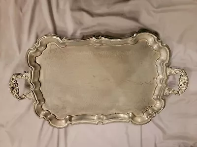 Vintage Metal Serving Tray With Handles • $40